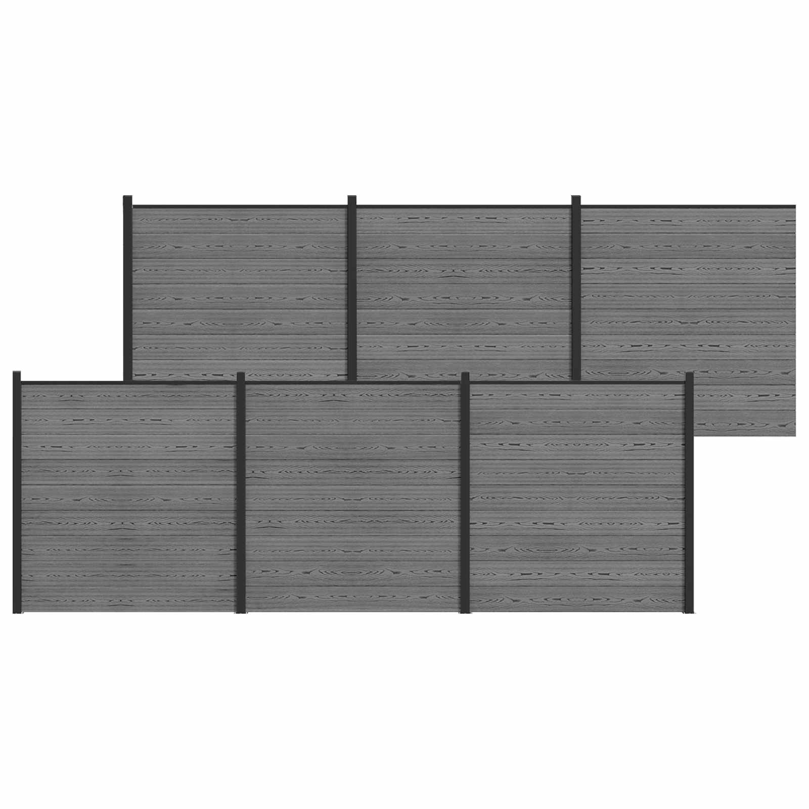 vidaXL Zestaw ogrodzeniowy 1045 x 186 cm WPC i aluminium Szary