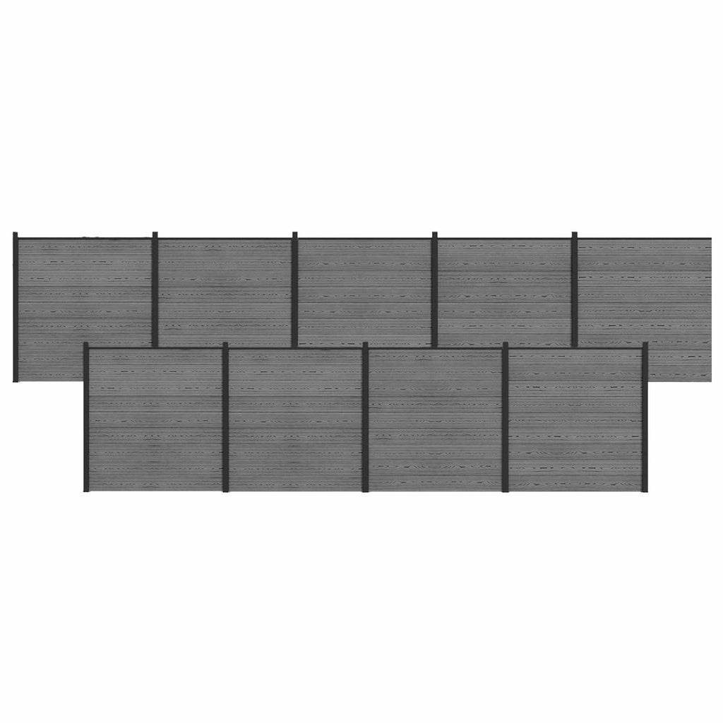 vidaXL Zestaw ogrodzeniowy 1564 x 186 cm WPC i aluminium Szary