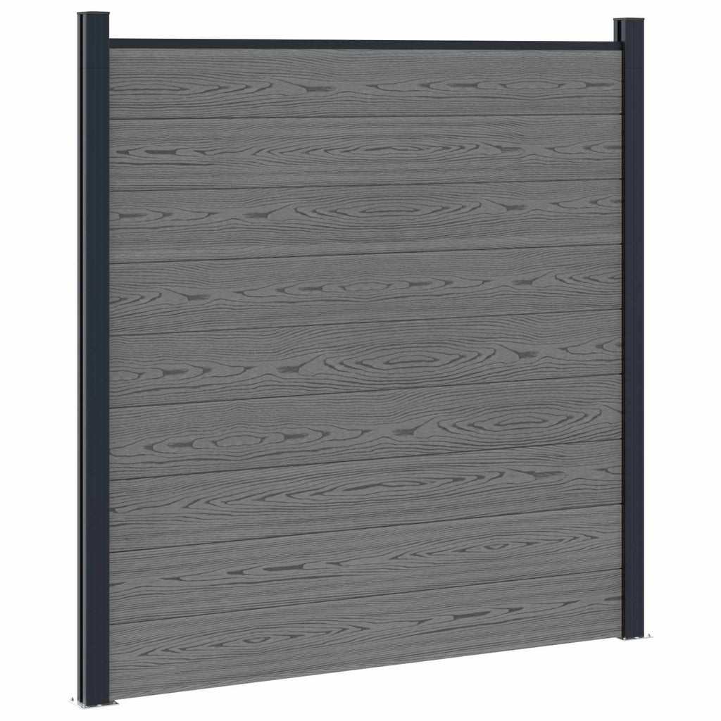 vidaXL Zestaw ogrodzeniowy 1564 x 186 cm WPC i aluminium Szary