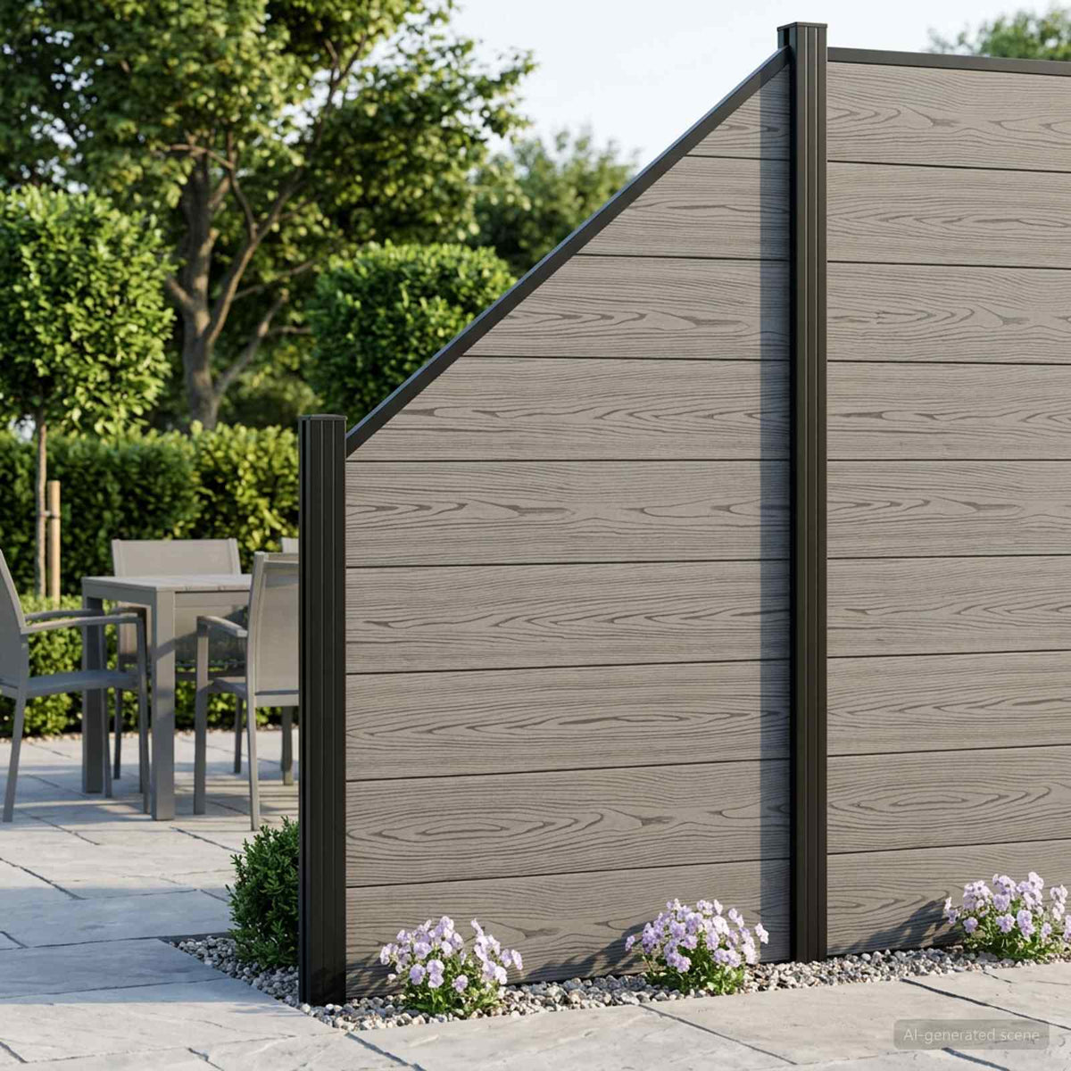 vidaXL Zestaw ogrodzeniowy 1138 x 186 cm WPC i aluminium Szary
