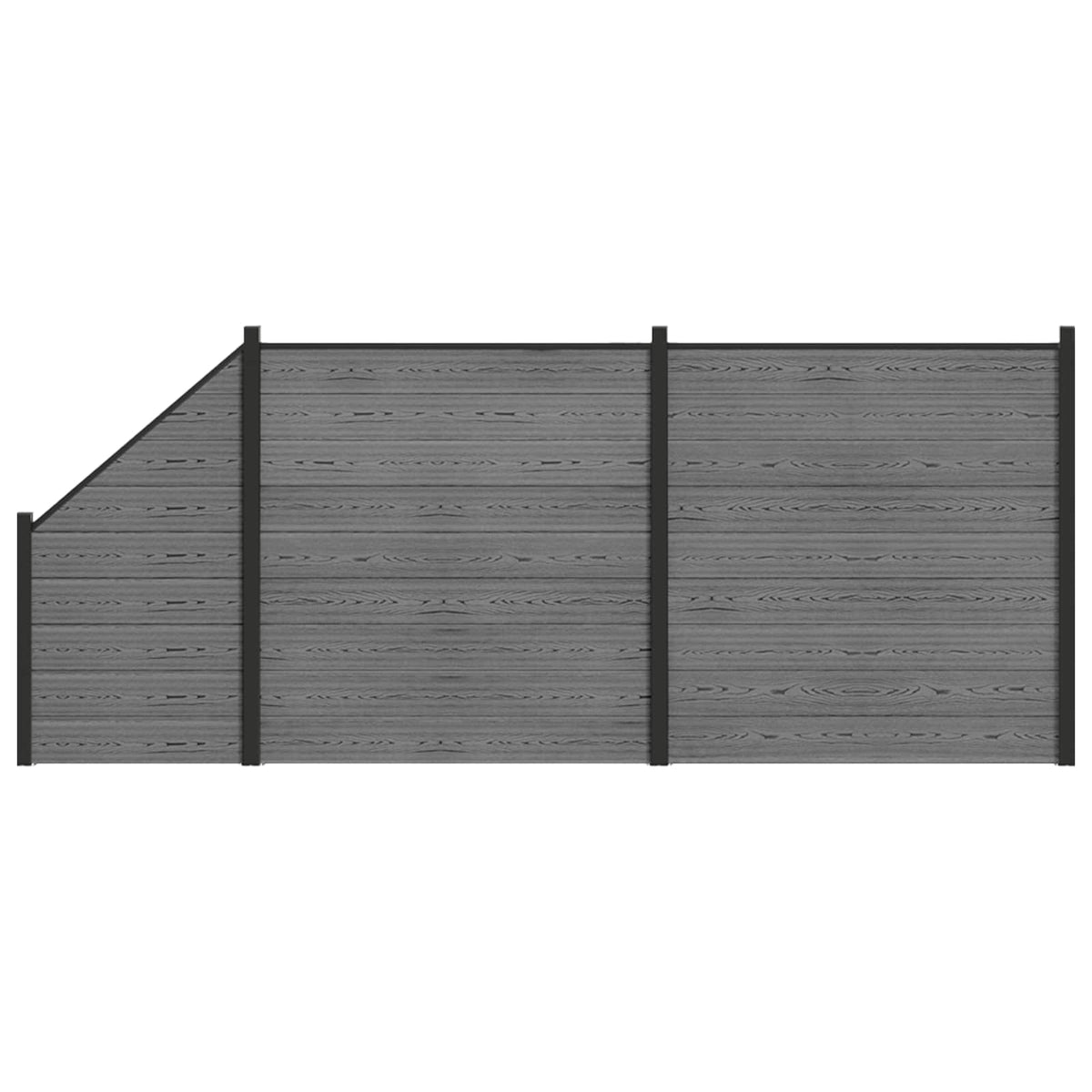 vidaXL Zestaw ogrodzeniowy 446 x 186 cm WPC i aluminium Szary