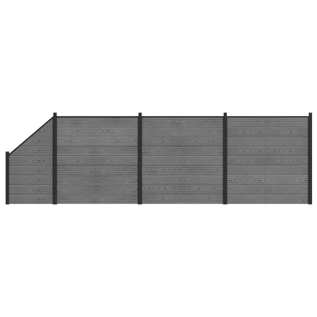 vidaXL Zestaw ogrodzeniowy 619 x 186 cm WPC i aluminium Szary
