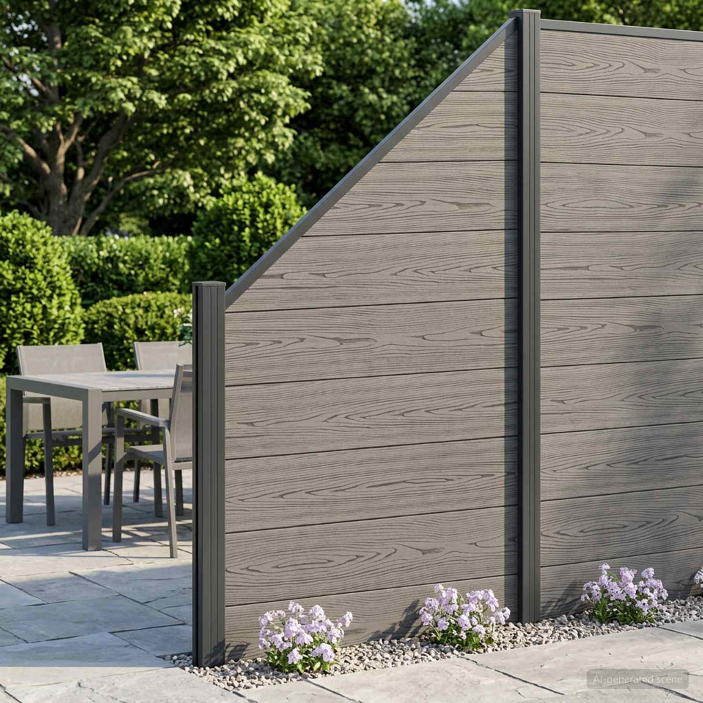 vidaXL Zestaw ogrodzeniowy 9 szt. 1484 x 186 cm WPC i aluminium Szary