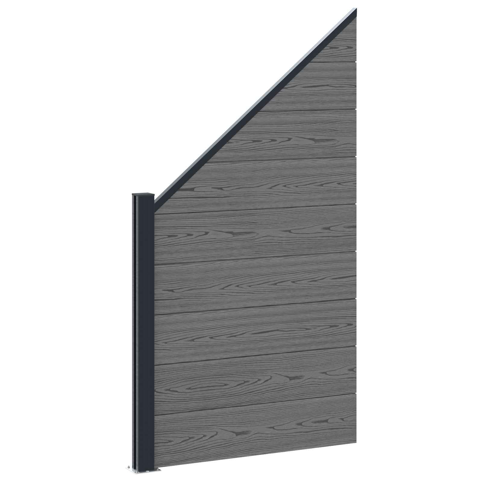 vidaXL Zestaw ogrodzeniowy 1138 x 186 cm WPC i aluminium Szary