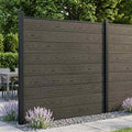 vidaXL Zestaw ogrodzeniowy 175 x 186 cm WPC i aluminium Czarny