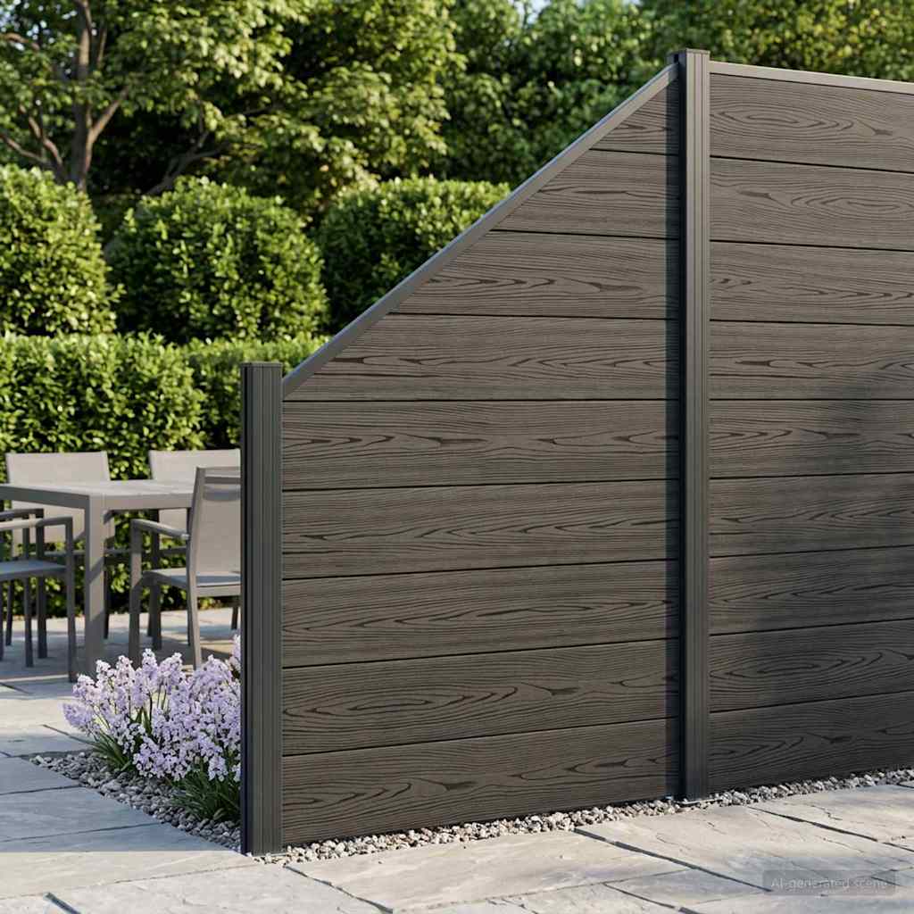 vidaXL Zestaw ogrodzeniowy 95 x 180 cm WPC i aluminium Czarny