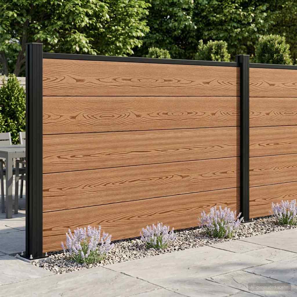 vidaXL Zestaw ogrodzeniowy 175 x 105 cm WPC i aluminium brązowy