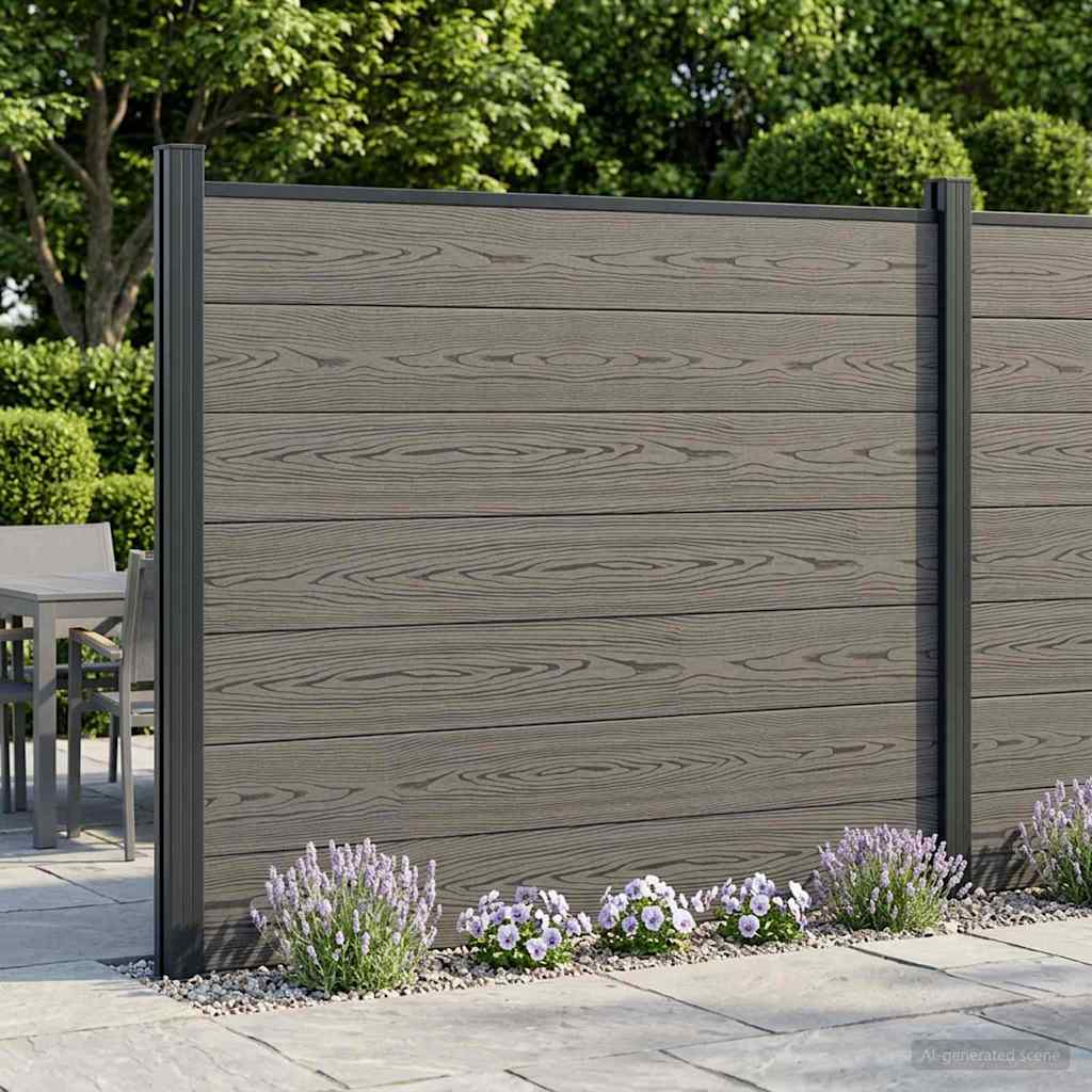 vidaXL Panel ogrodzeniowy WPC i aluminium Szary