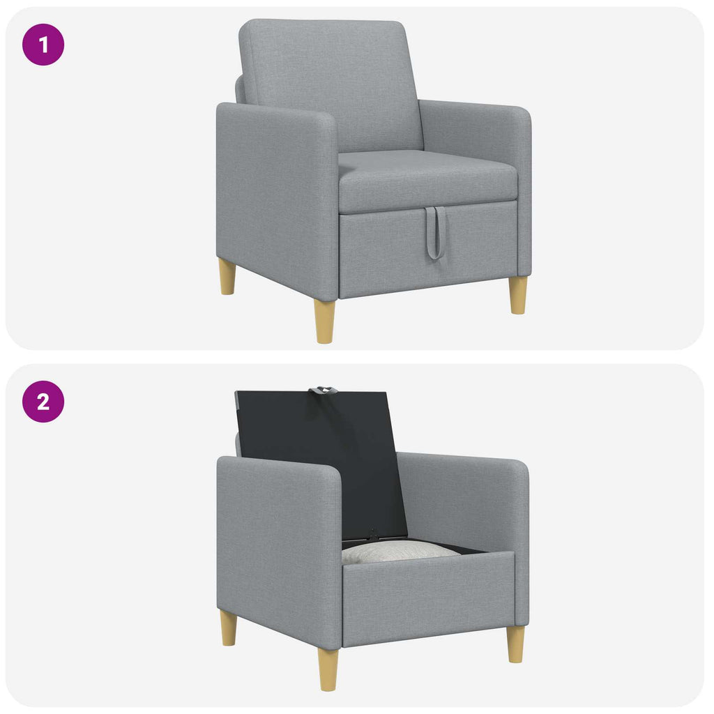 vidaXL Sofa z miejscem do przechowywania jasnoszary 72 x 78 x 87 cm