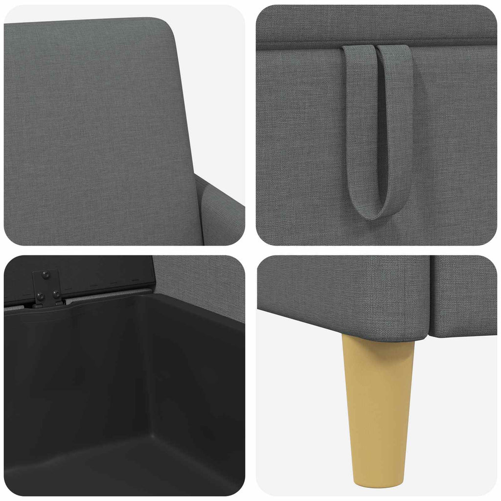 vidaXL Sofa z miejscem do przechowywania ciemnoszary 72 x 78 x 87 cm