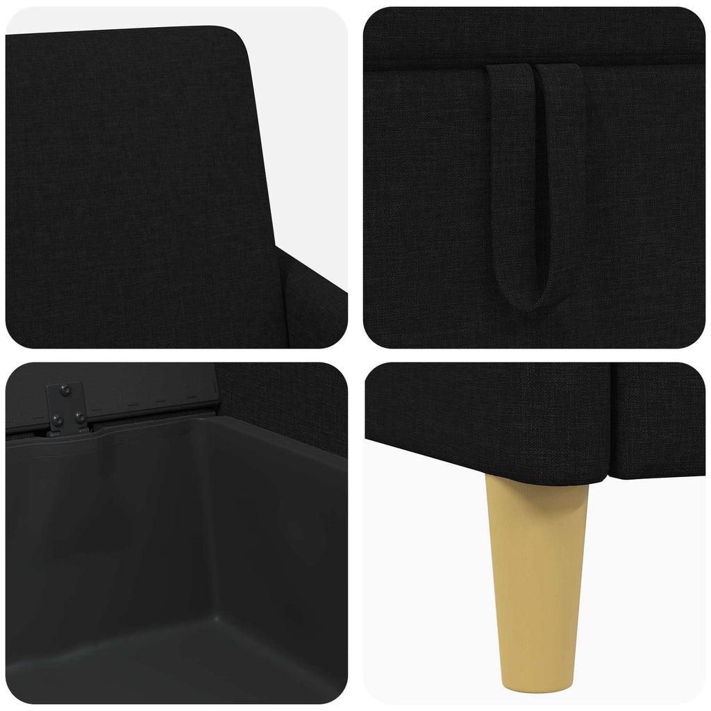 vidaXL Sofa z miejscem do przechowywania Czarny 72 x 78 x 87 cm