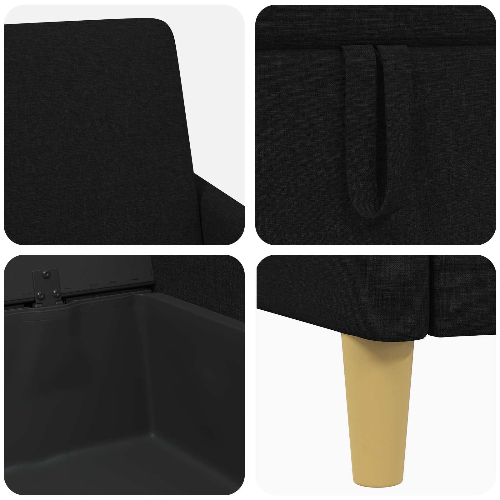 vidaXL Sofa z miejscem do przechowywania Czarny 72 x 78 x 87 cm