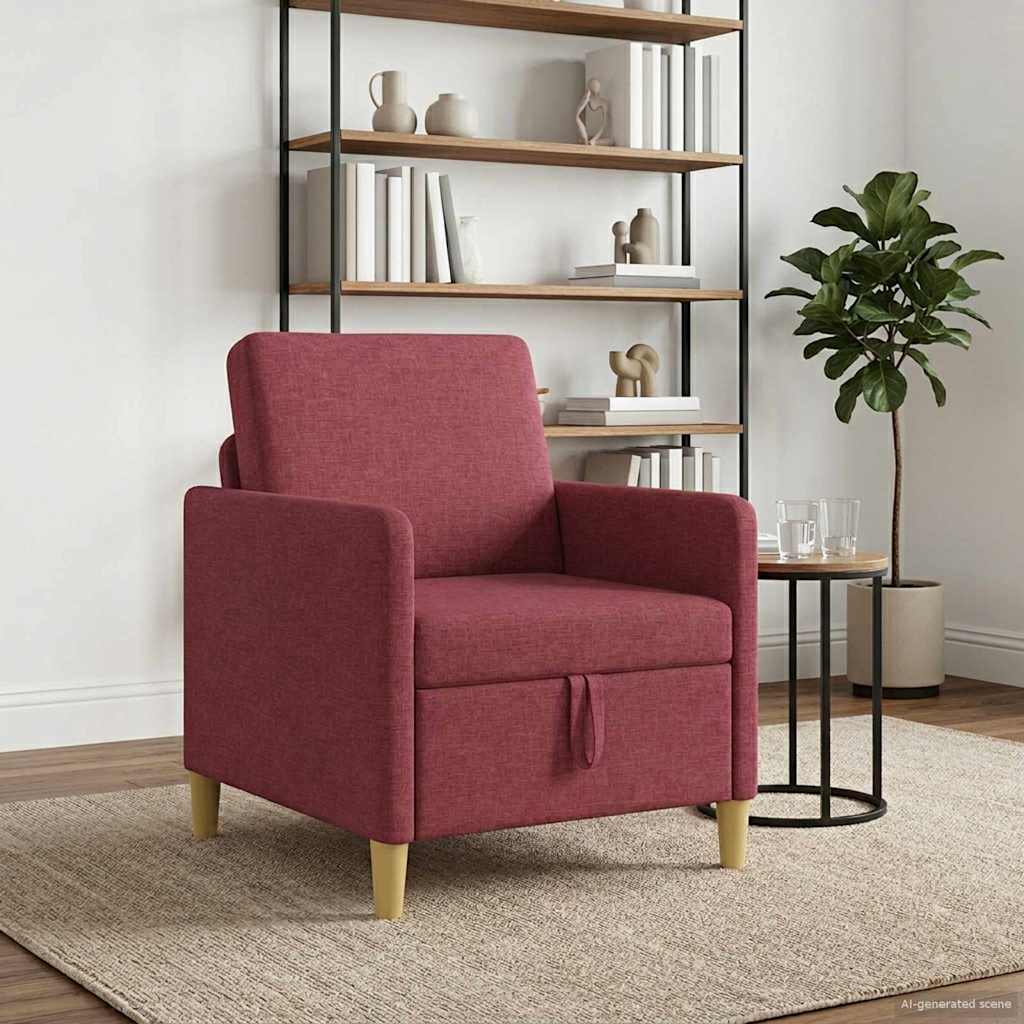 vidaXL Sofa z miejscem do przechowywania Czerwone wino 72 x 78 x 87 cm
