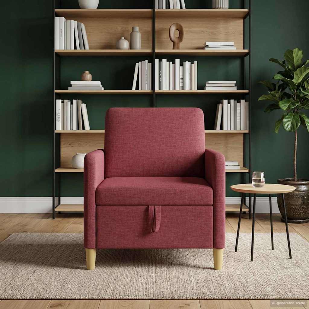vidaXL Sofa z miejscem do przechowywania Czerwone wino 72 x 78 x 87 cm