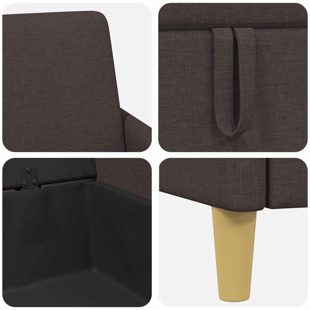 vidaXL Sofa z miejscem do przechowywania Ciemny brąz 72 x 78 x 87 cm