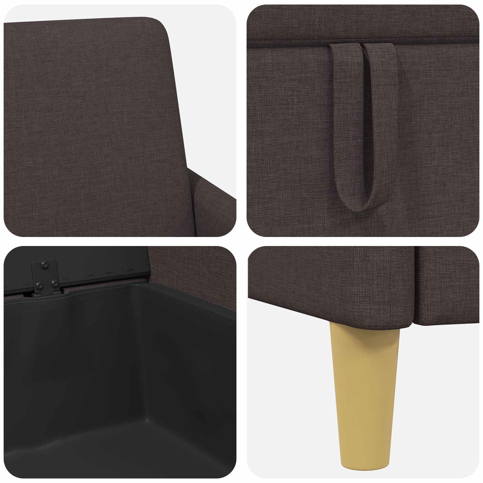 vidaXL Sofa z miejscem do przechowywania Ciemny brąz 72 x 78 x 87 cm