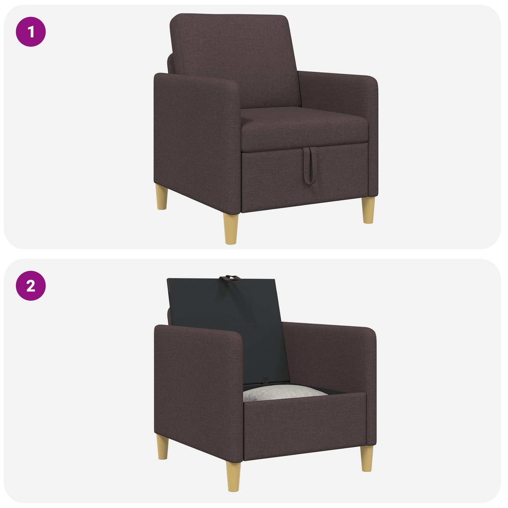 vidaXL Sofa z miejscem do przechowywania Ciemny brąz 72 x 78 x 87 cm