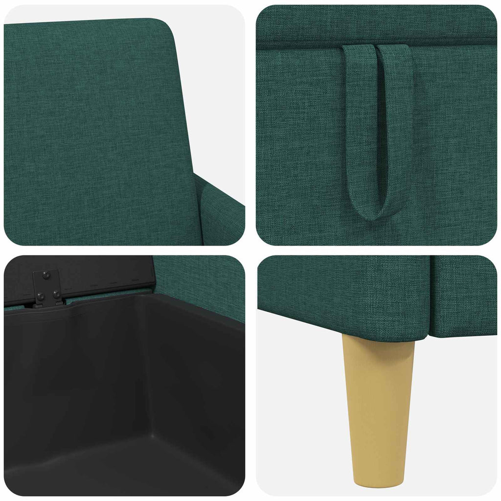 vidaXL Sofa z miejscem do przechowywania Ciemnozielony 72 x 78 x 87 cm