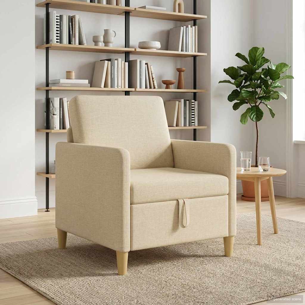 vidaXL Sofa z miejscem do przechowywania kremowy 72 x 78 x 87 cm