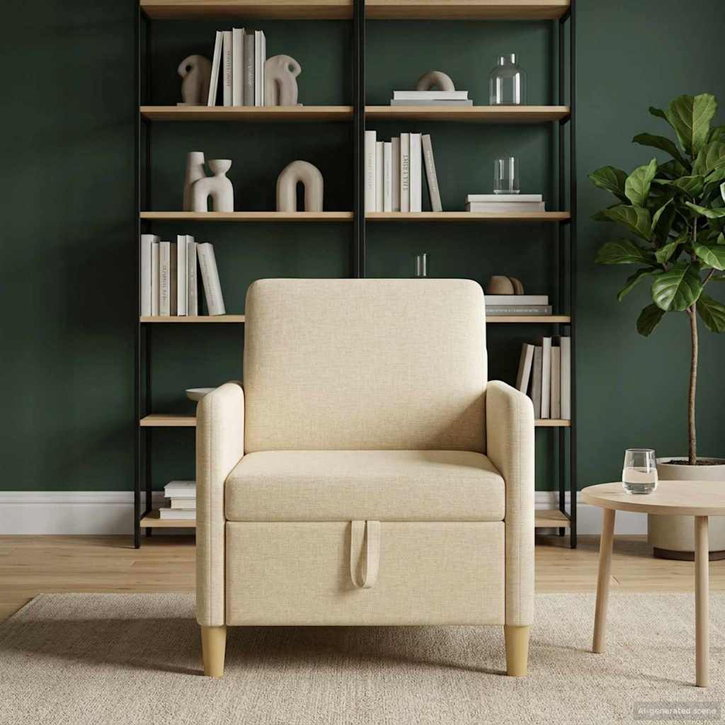 vidaXL Sofa z miejscem do przechowywania kremowy 72 x 78 x 87 cm