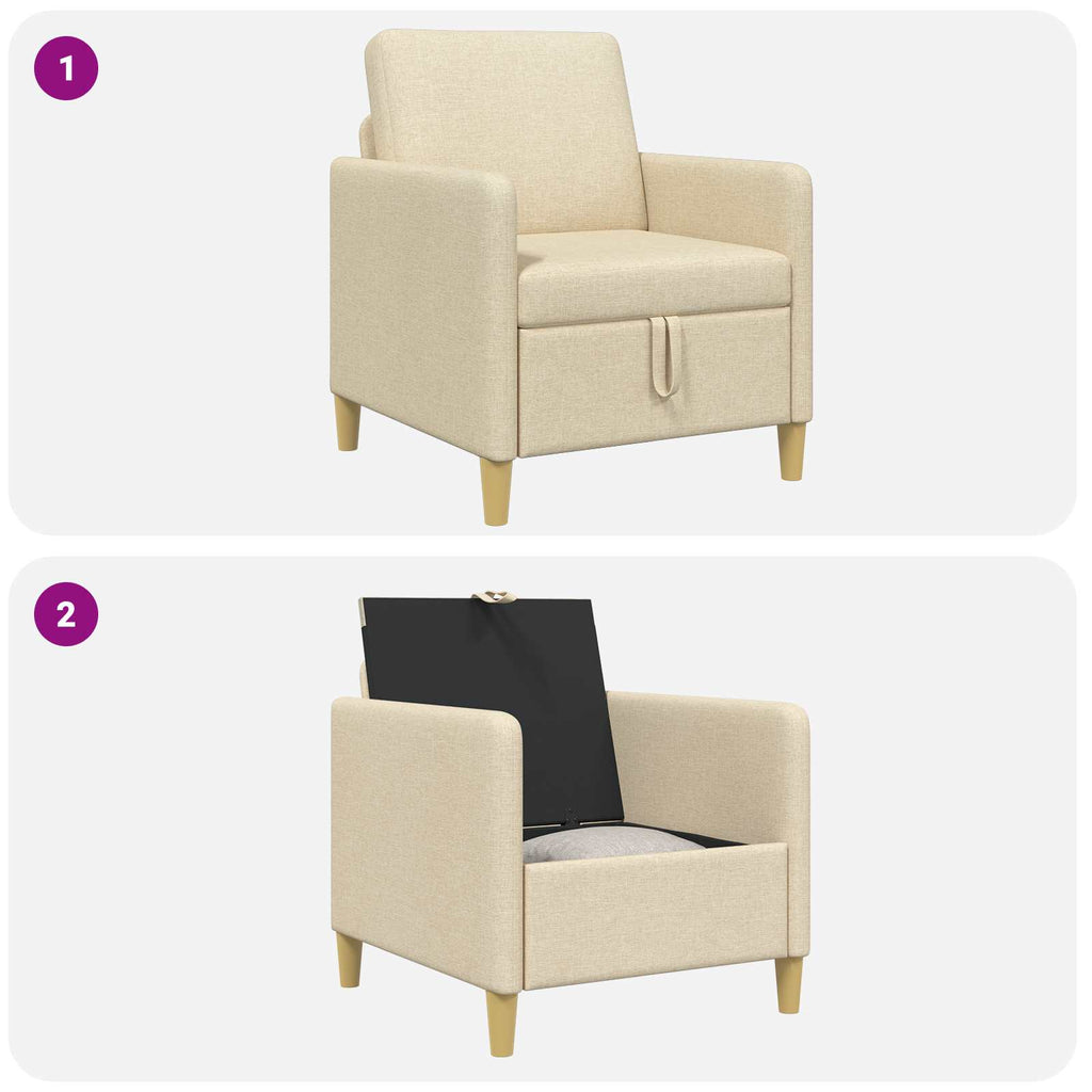vidaXL Sofa z miejscem do przechowywania kremowy 72 x 78 x 87 cm