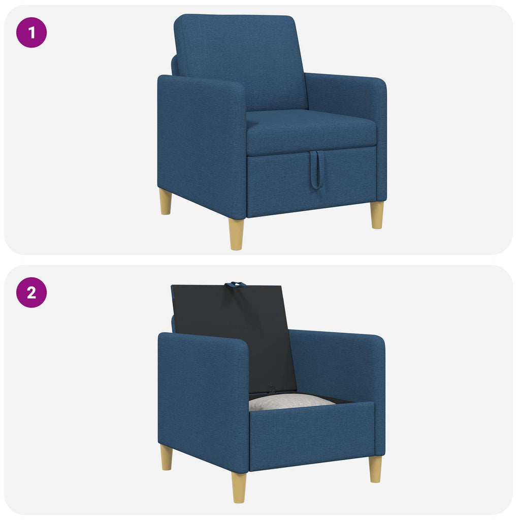 vidaXL Sofa z miejscem do przechowywania niebieski 72 x 78 x 87 cm