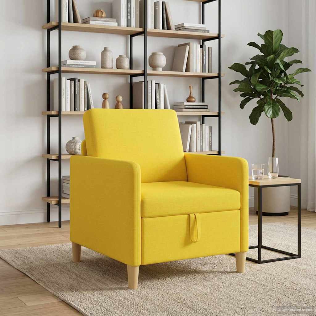 vidaXL Sofa z miejscem do przechowywania Jasnożółty 72 x 78 x 87 cm