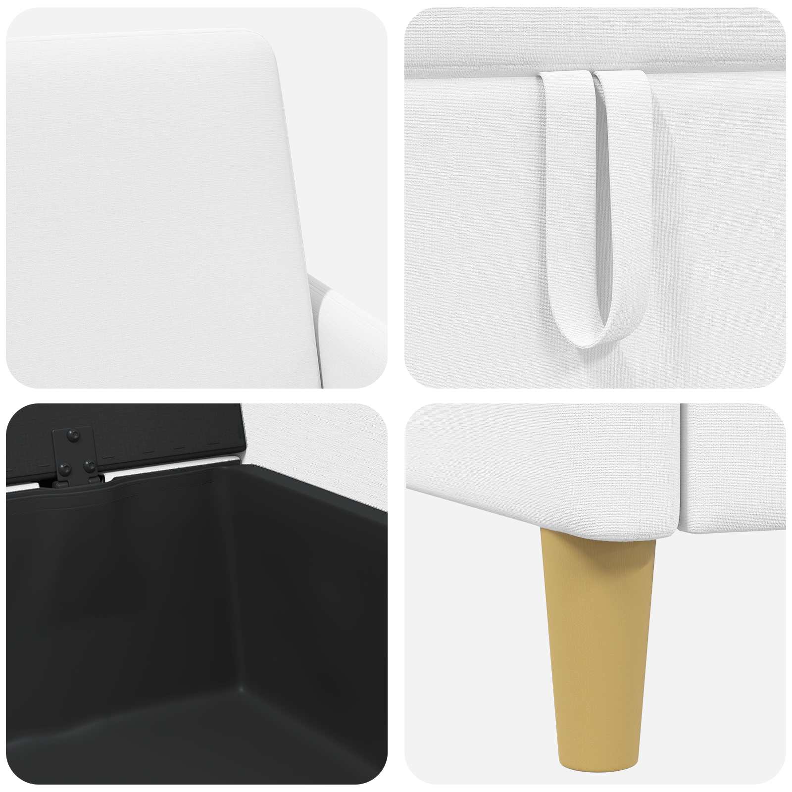 vidaXL Sofa z miejscem do przechowywania Biały 72 x 78 x 87 cm