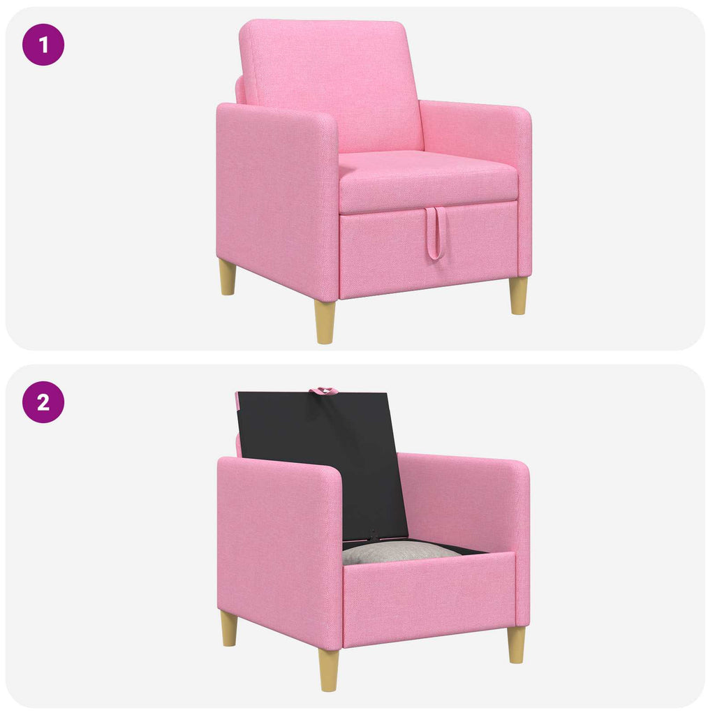 vidaXL Sofa z miejscem do przechowywania różowy 72 x 78 x 87 cm