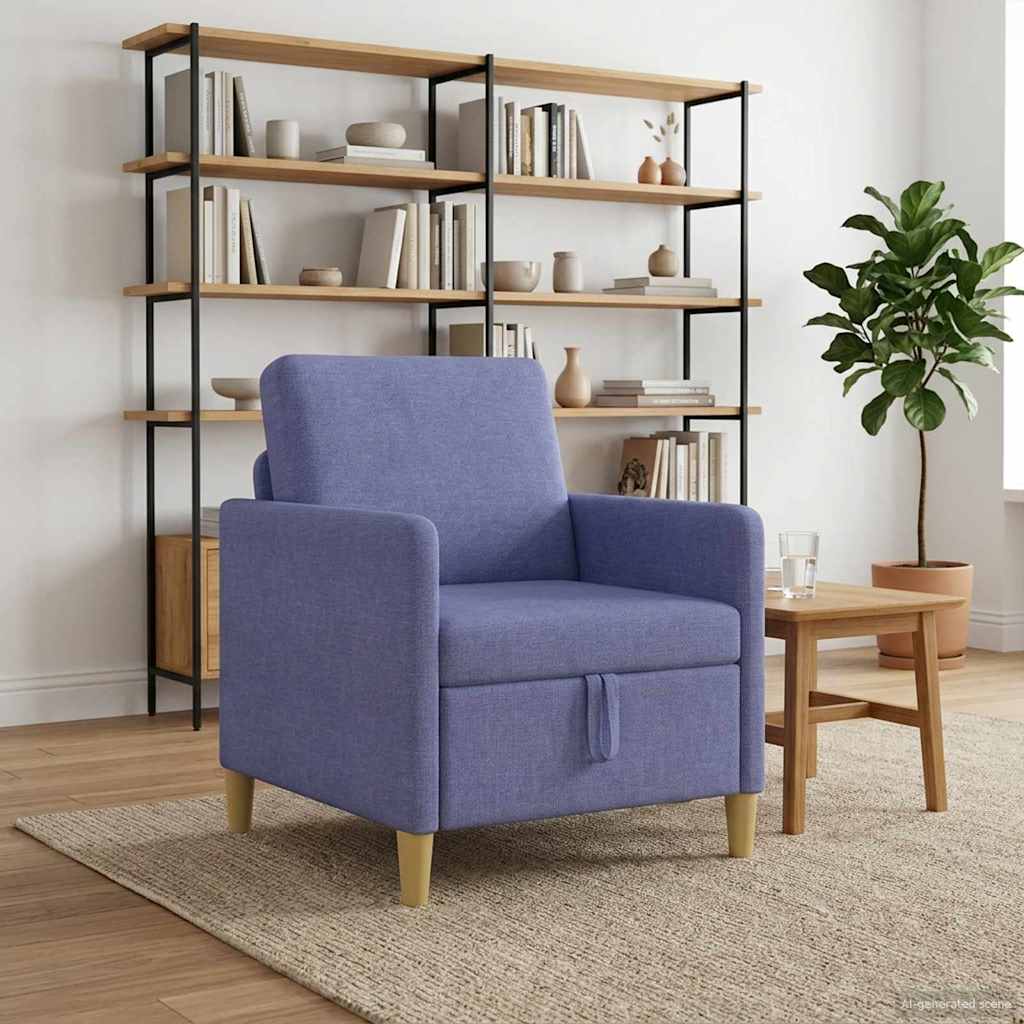vidaXL Sofa z miejscem do przechowywania Niebieski dżins