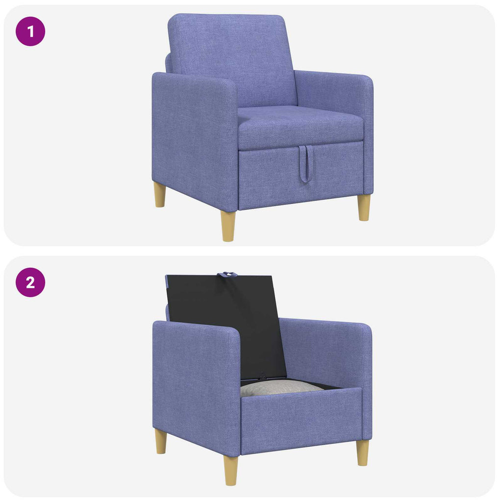 vidaXL Sofa z miejscem do przechowywania Niebieski dżins