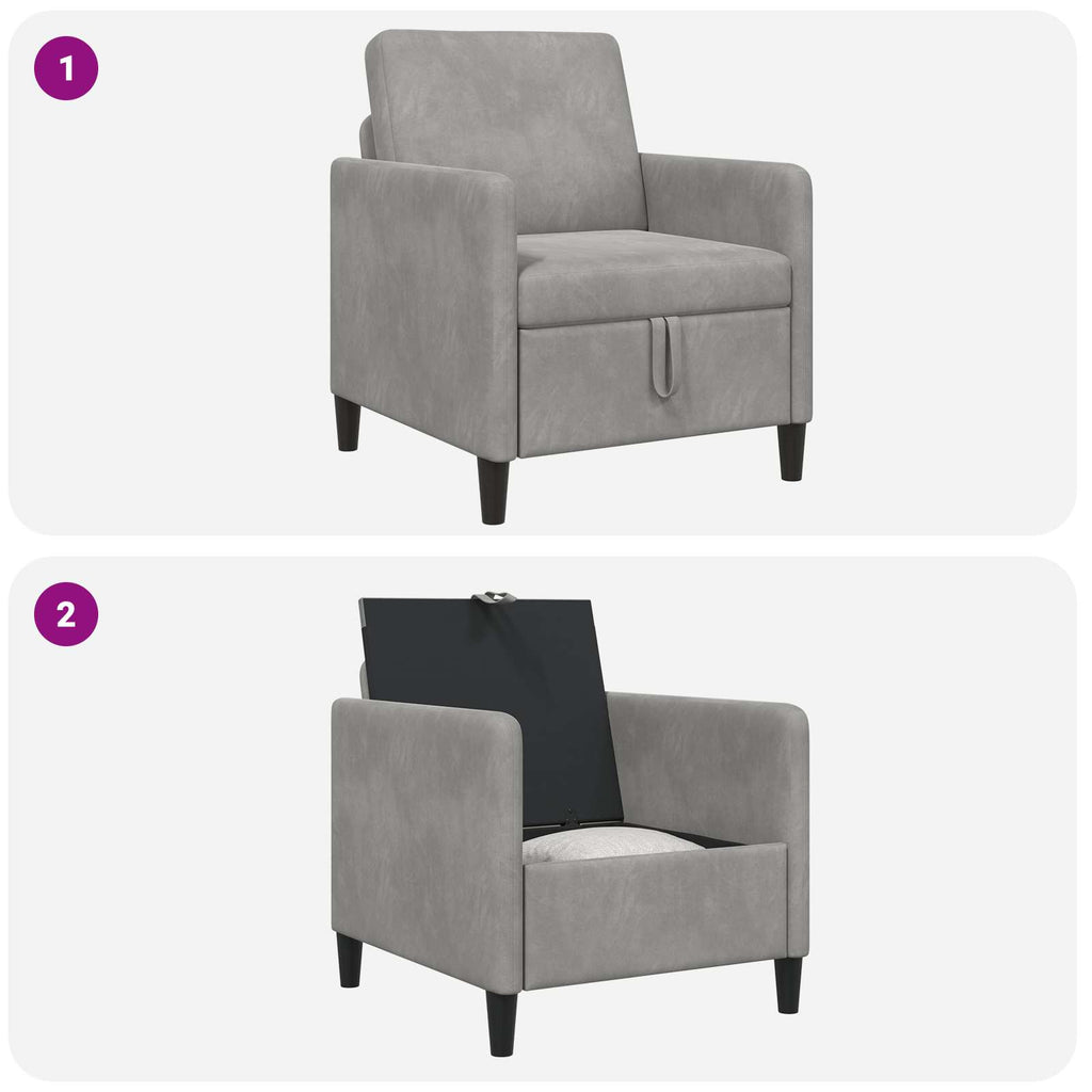 vidaXL Sofa z miejscem do przechowywania jasnoszary 72 x 78 x 87 cm