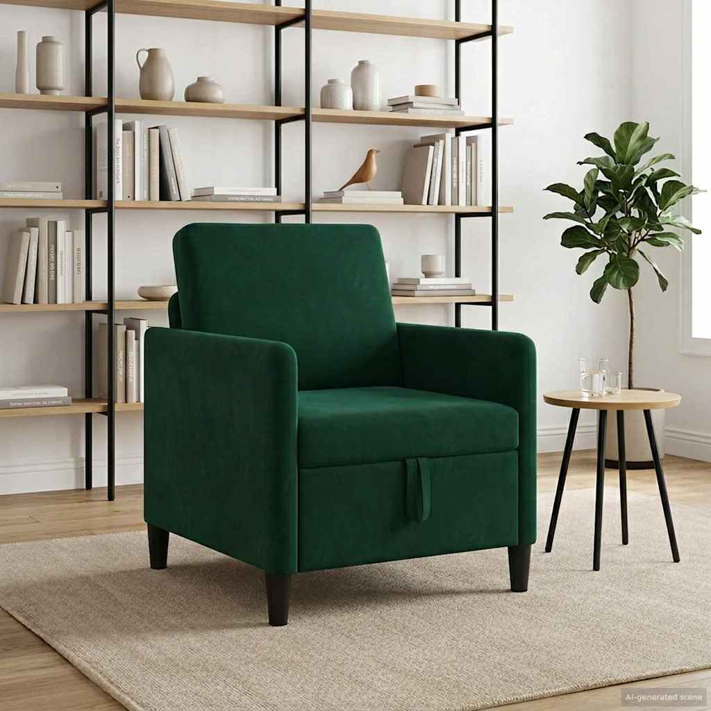 vidaXL Sofa z miejscem do przechowywania Ciemnozielony 72 x 78 x 87 cm