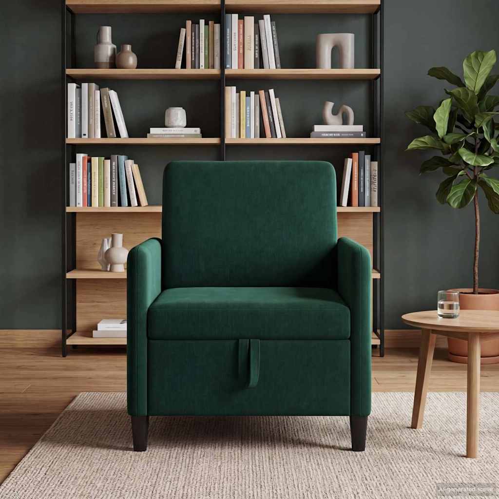 vidaXL Sofa z miejscem do przechowywania Ciemnozielony 72 x 78 x 87 cm