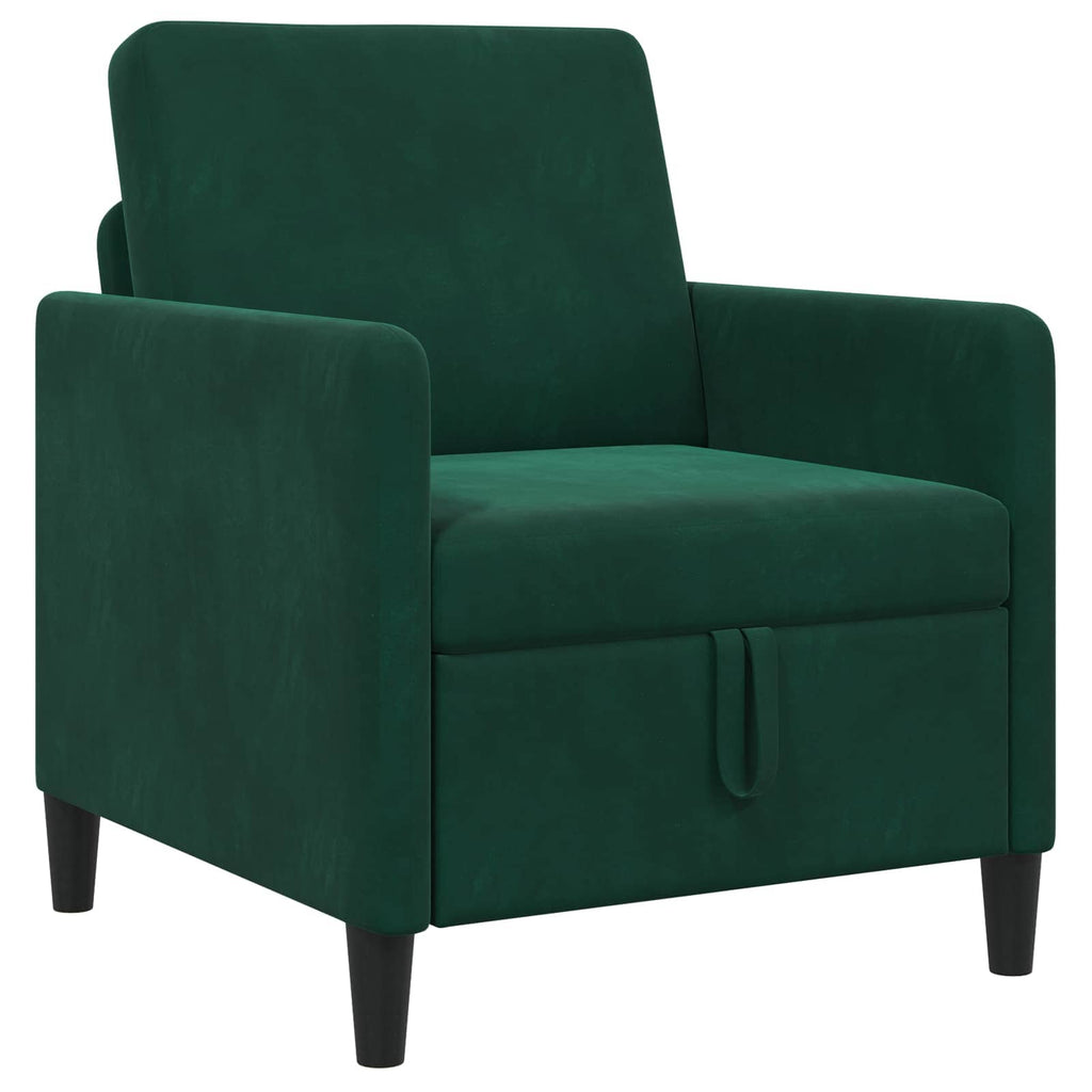 vidaXL Sofa z miejscem do przechowywania Ciemnozielony 72 x 78 x 87 cm