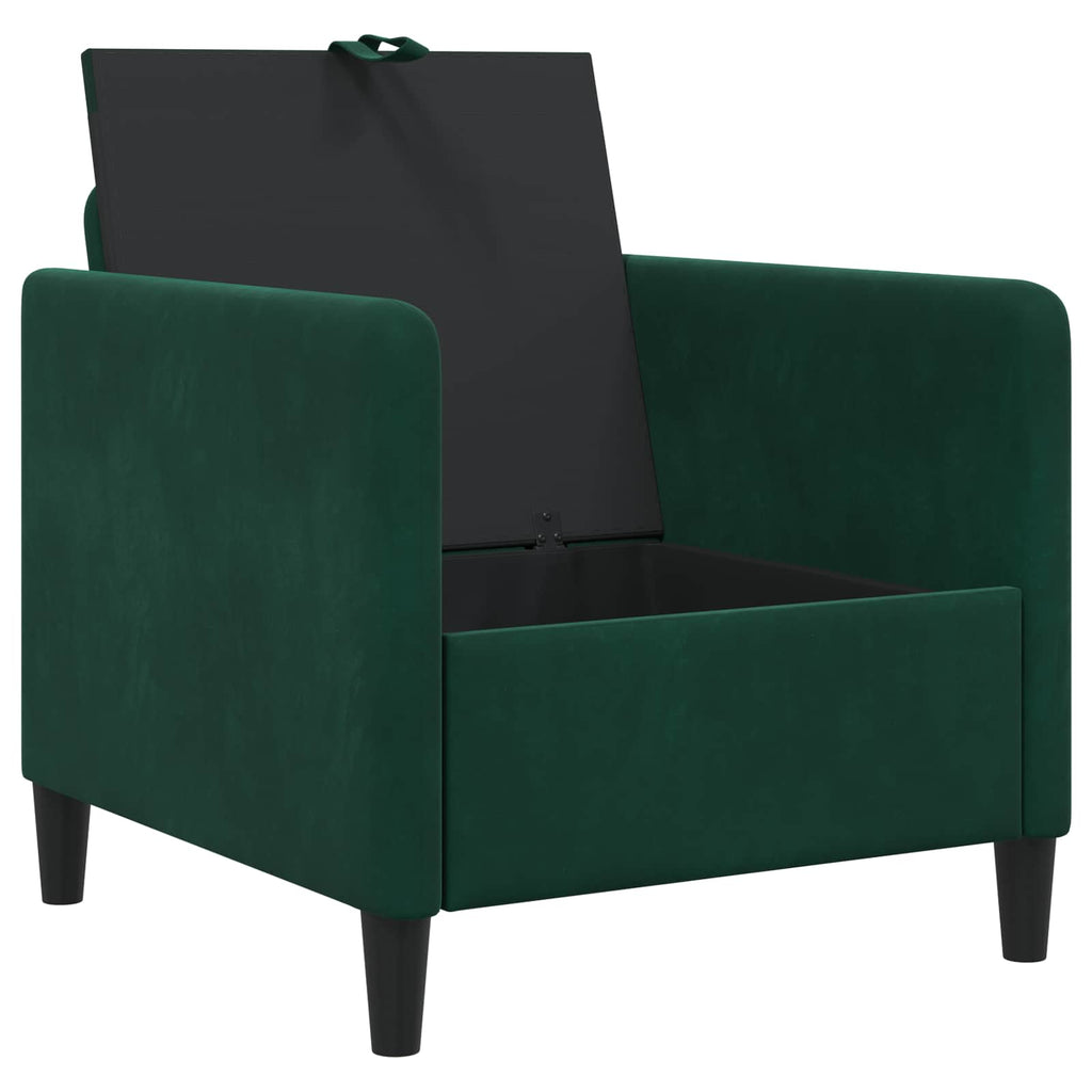 vidaXL Sofa z miejscem do przechowywania Ciemnozielony 72 x 78 x 87 cm