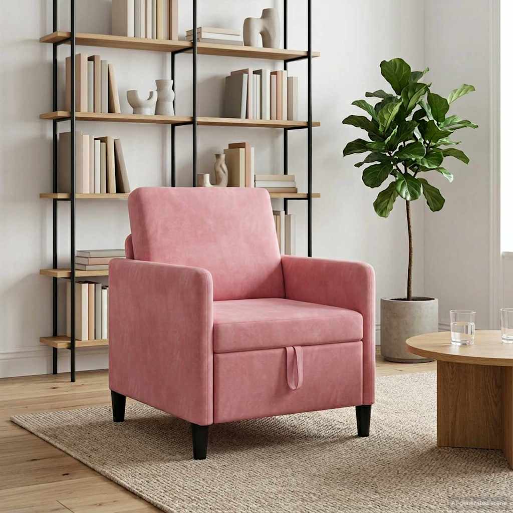 vidaXL Sofa z miejscem do przechowywania różowy 72 x 78 x 87 cm