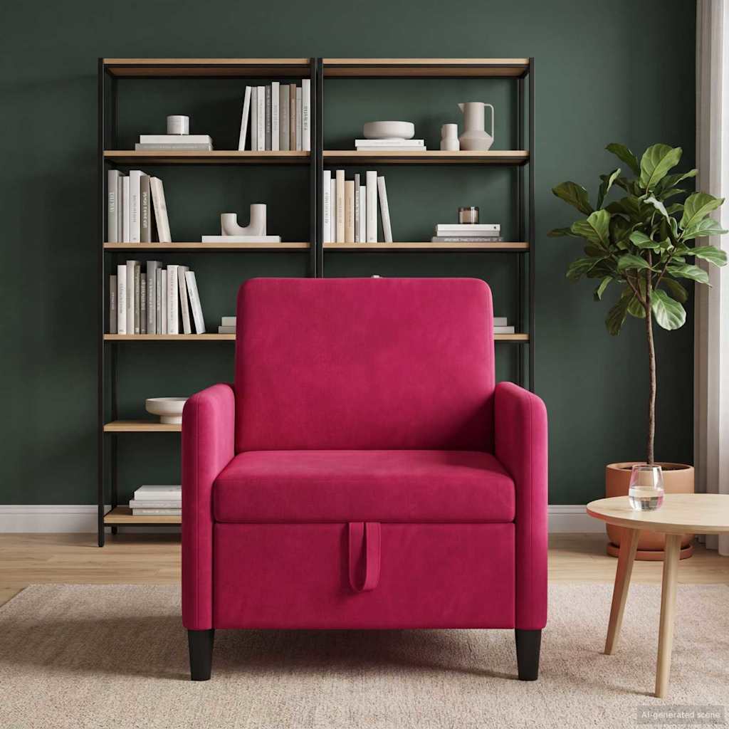 vidaXL Sofa z miejscem do przechowywania Czerwone wino 72 x 78 x 87 cm