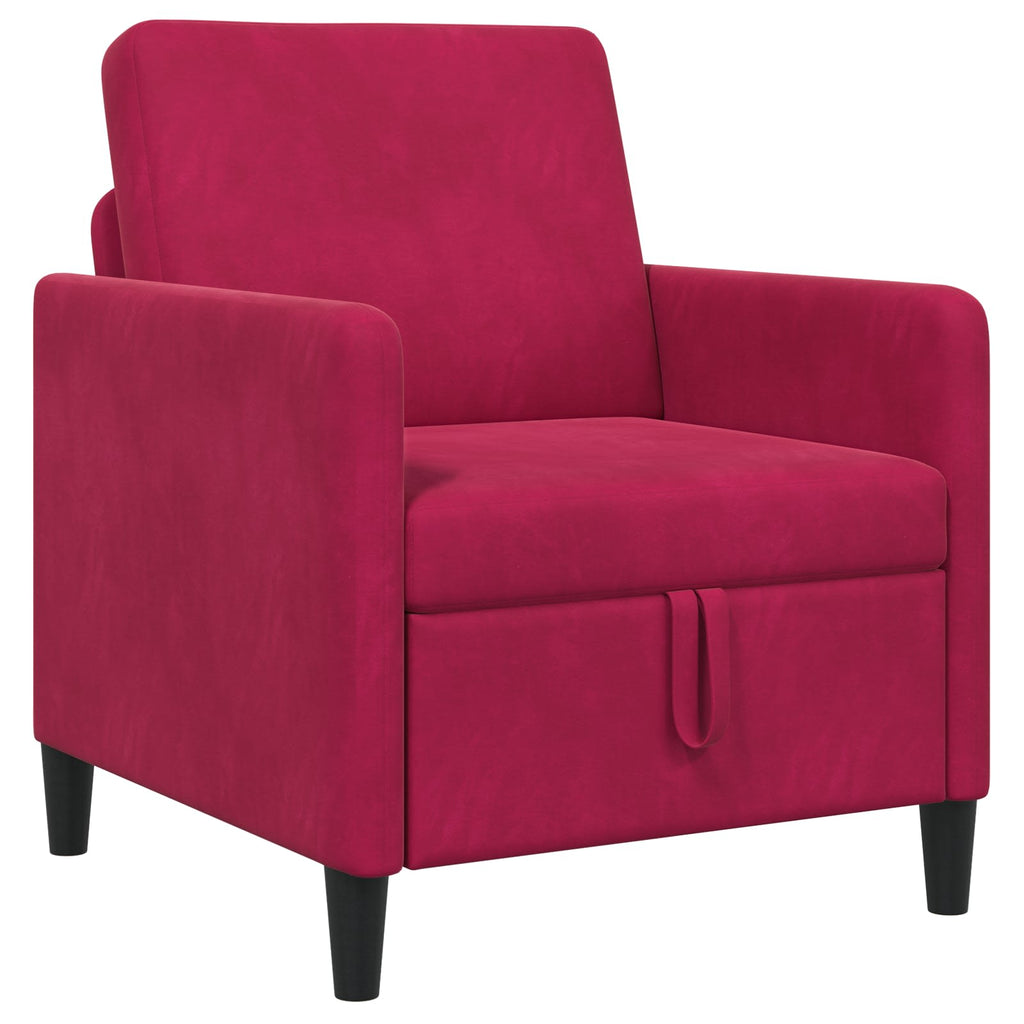 vidaXL Sofa z miejscem do przechowywania Czerwone wino 72 x 78 x 87 cm