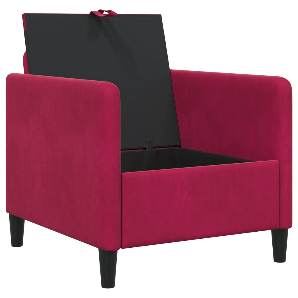 vidaXL Sofa z miejscem do przechowywania Czerwone wino 72 x 78 x 87 cm
