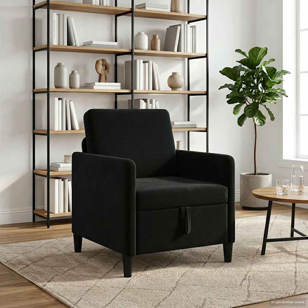 vidaXL Sofa z miejscem do przechowywania Czarny 72 x 78 x 87 cm