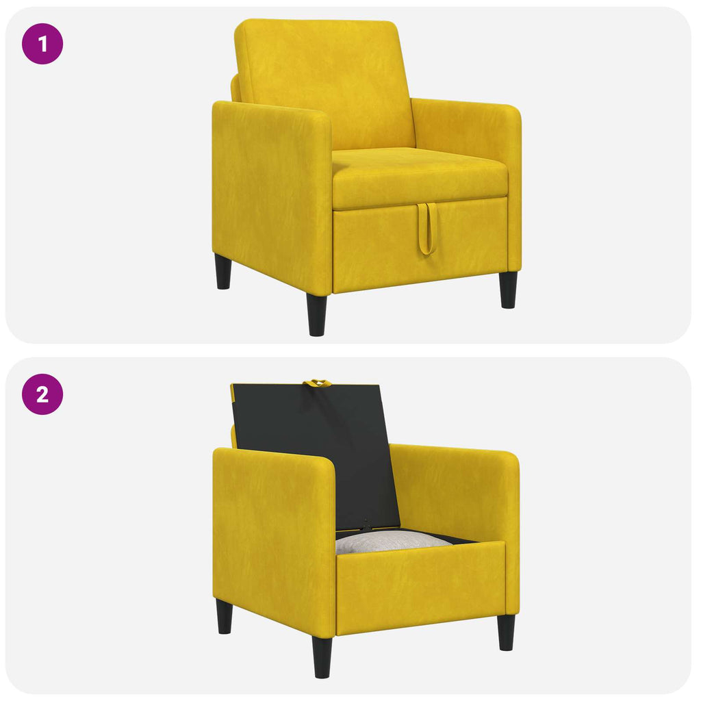 vidaXL Sofa z miejscem do przechowywania żółty 72 x 78 x 87 cm