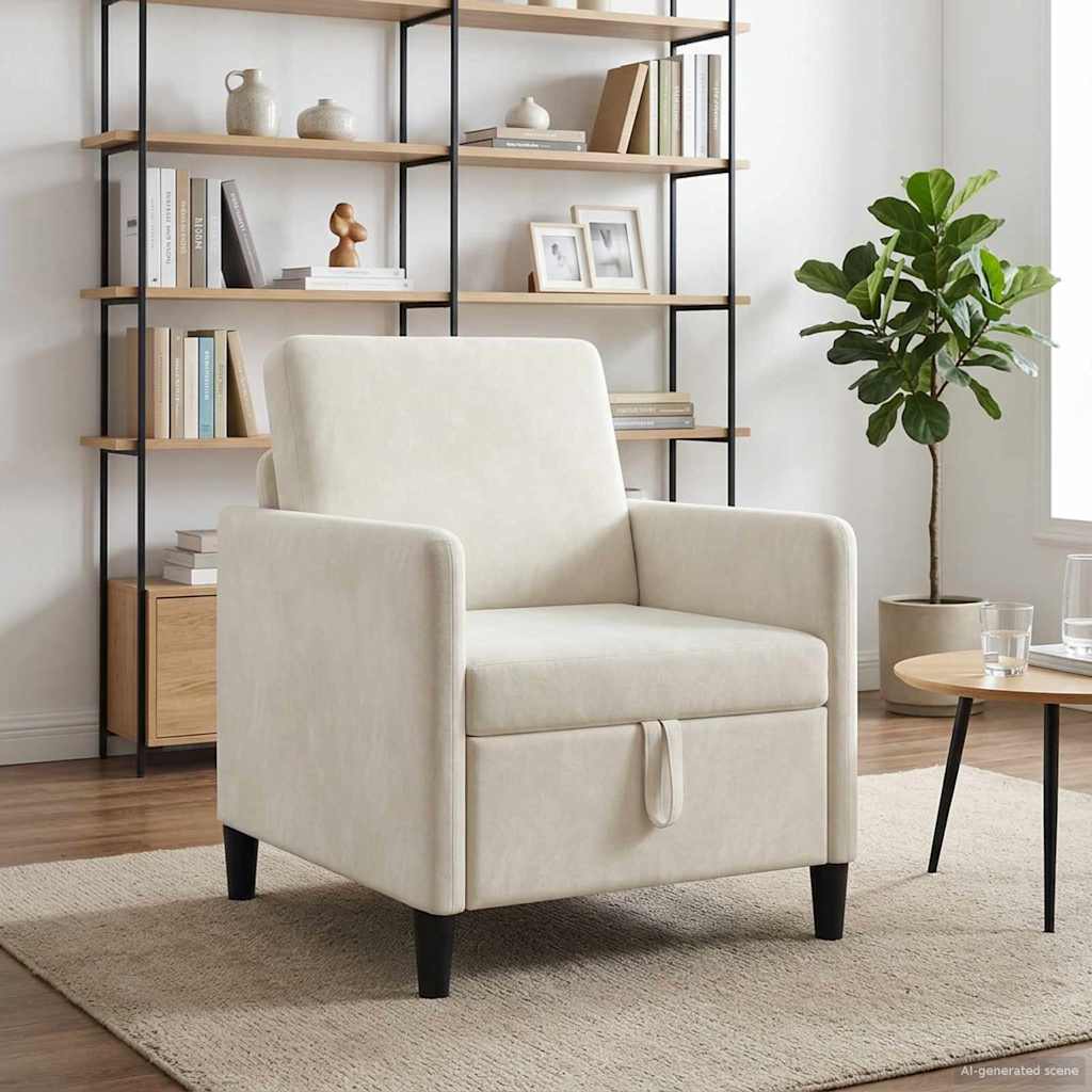 vidaXL Sofa z miejscem do przechowywania kremowy 72 x 78 x 87 cm