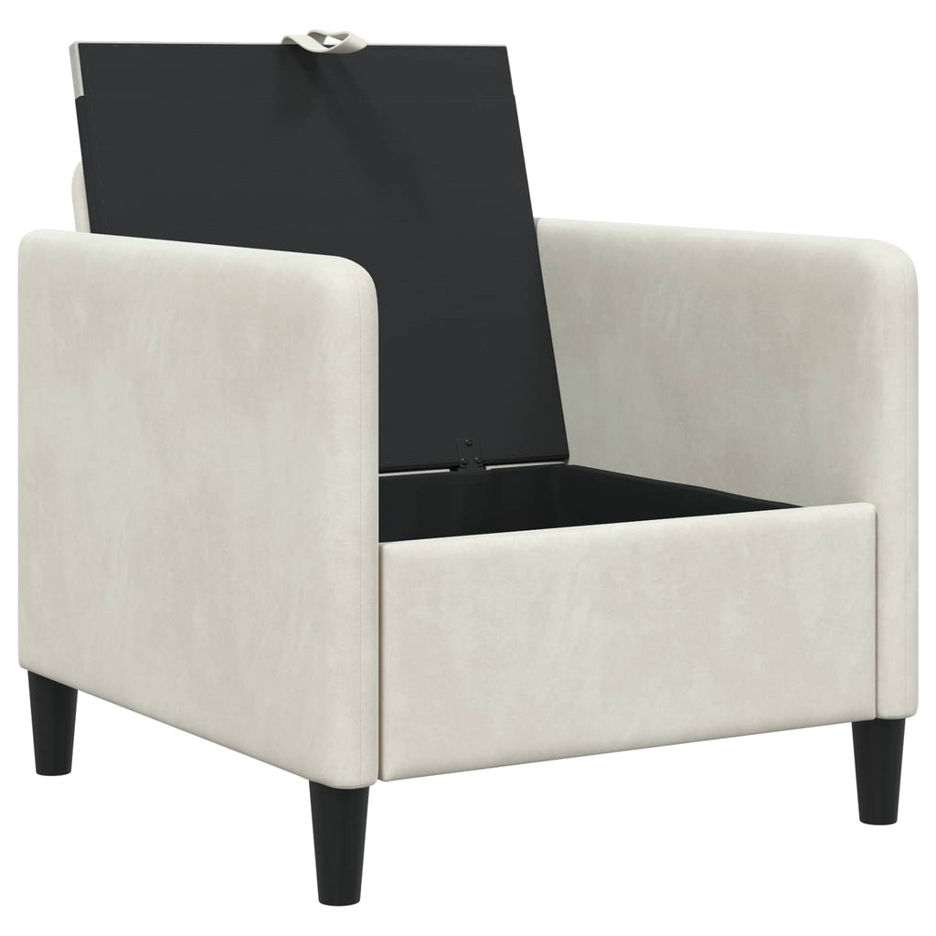 vidaXL Sofa z miejscem do przechowywania kremowy 72 x 78 x 87 cm