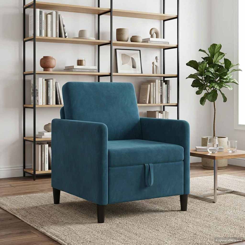 vidaXL Sofa z miejscem do przechowywania niebieski 72 x 78 x 87 cm