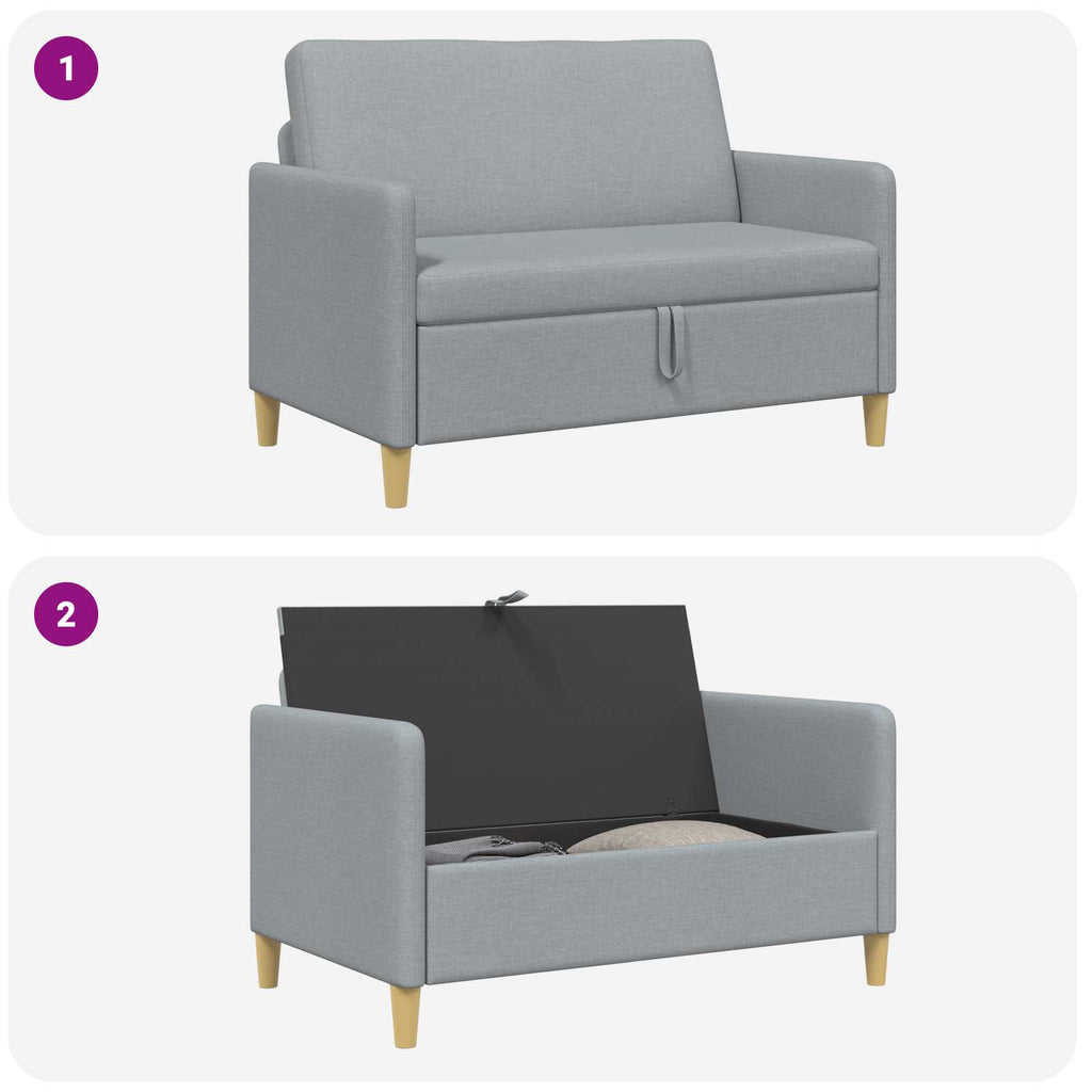vidaXL Sofa z miejscem do przechowywania jasnoszary 122 x 78 x 87 cm