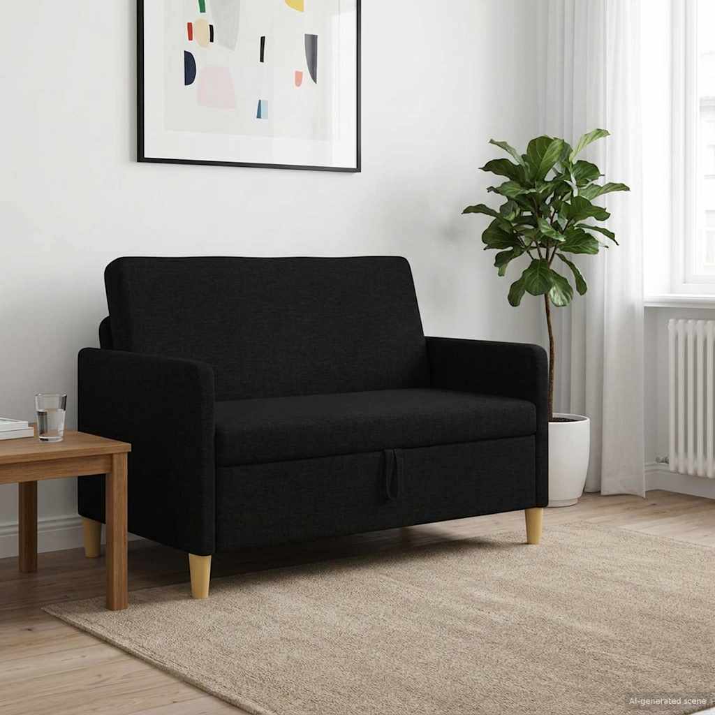 vidaXL Sofa z miejscem do przechowywania Czarny 122 x 78 x 87 cm