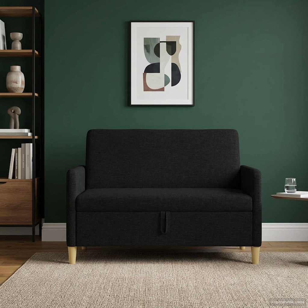 vidaXL Sofa z miejscem do przechowywania Czarny 122 x 78 x 87 cm