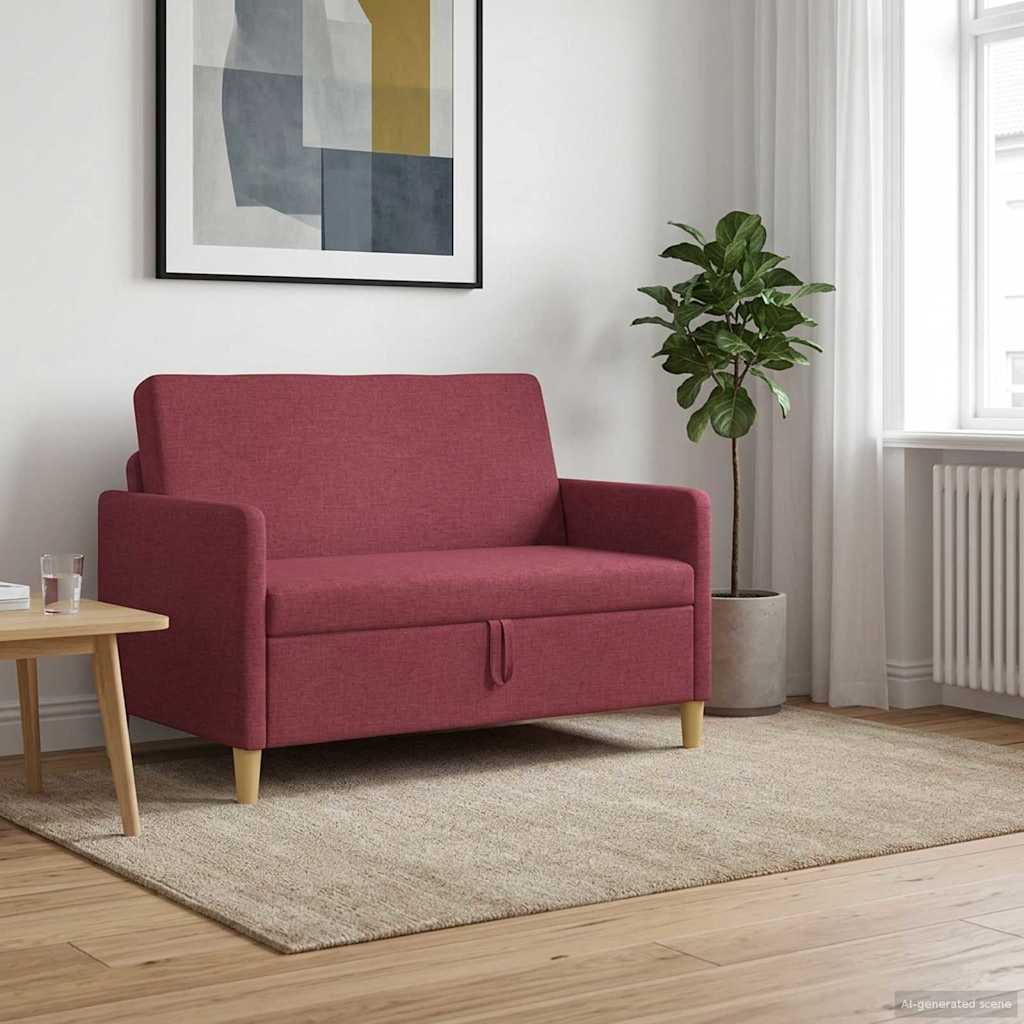 vidaXL Sofa z miejscem do przechowywania Czerwone wino