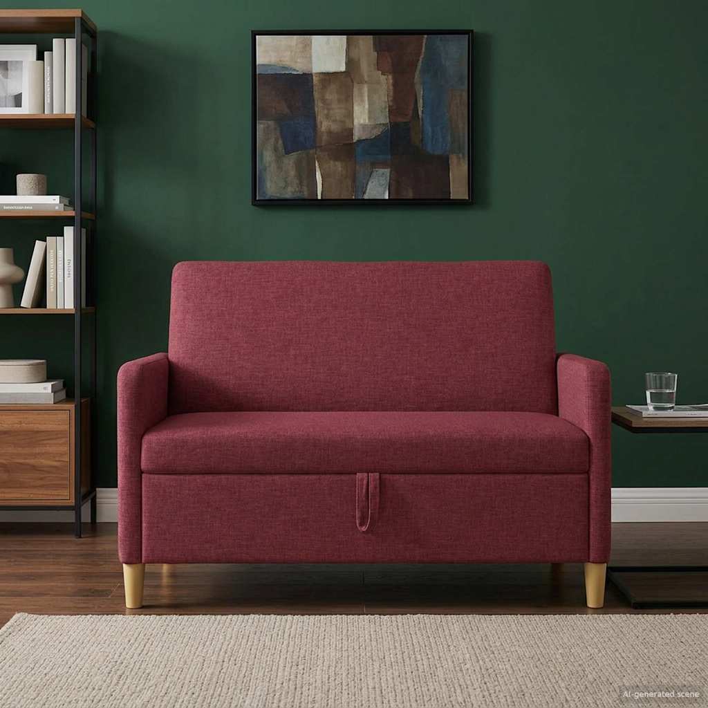 vidaXL Sofa z miejscem do przechowywania Czerwone wino